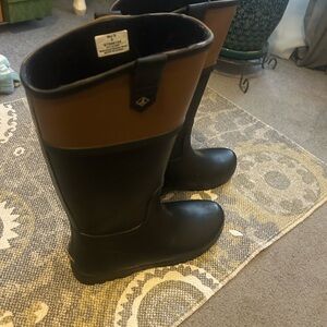 Sperry Black and Brown Winter Rain Boots with Waterproof Design